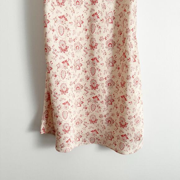 ARITZIA Wilfred Only Satin Slip Mini Dress Ivory Red Small S - Picture 7 of 12